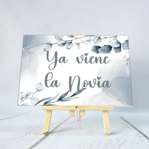 cartel carton pluma boda