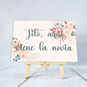 cartel carton pluma boda