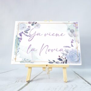 cartel carton pluma boda