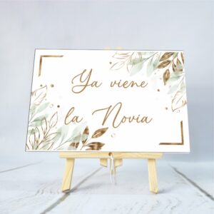 cartel carton pluma boda