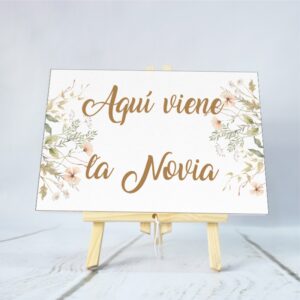 cartel carton pluma boda