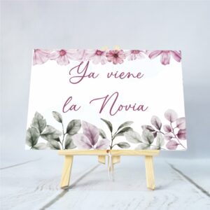 cartel carton pluma boda