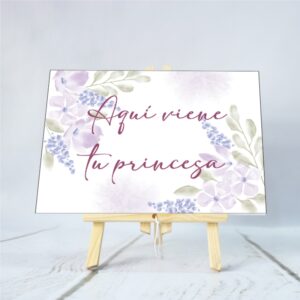 cartel carton pluma boda
