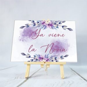 cartel carton pluma boda