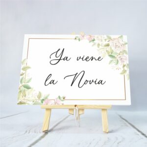 cartel carton pluma boda