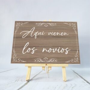 cartel carton pluma boda