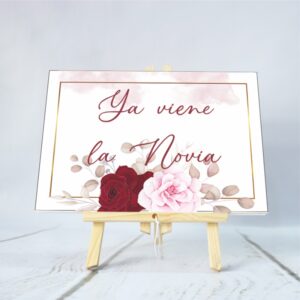 cartel carton pluma boda