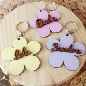 llavero flor personalizado