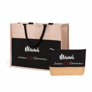 pack bolso y neceser negro