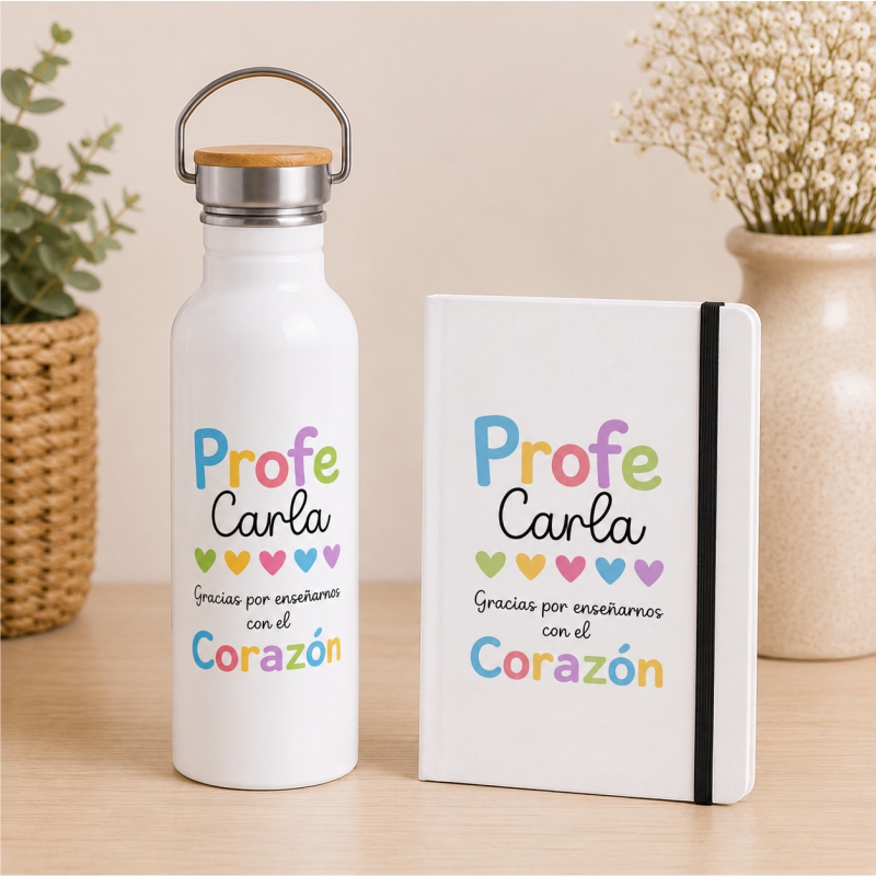 Pack Botella y Libreta Profe